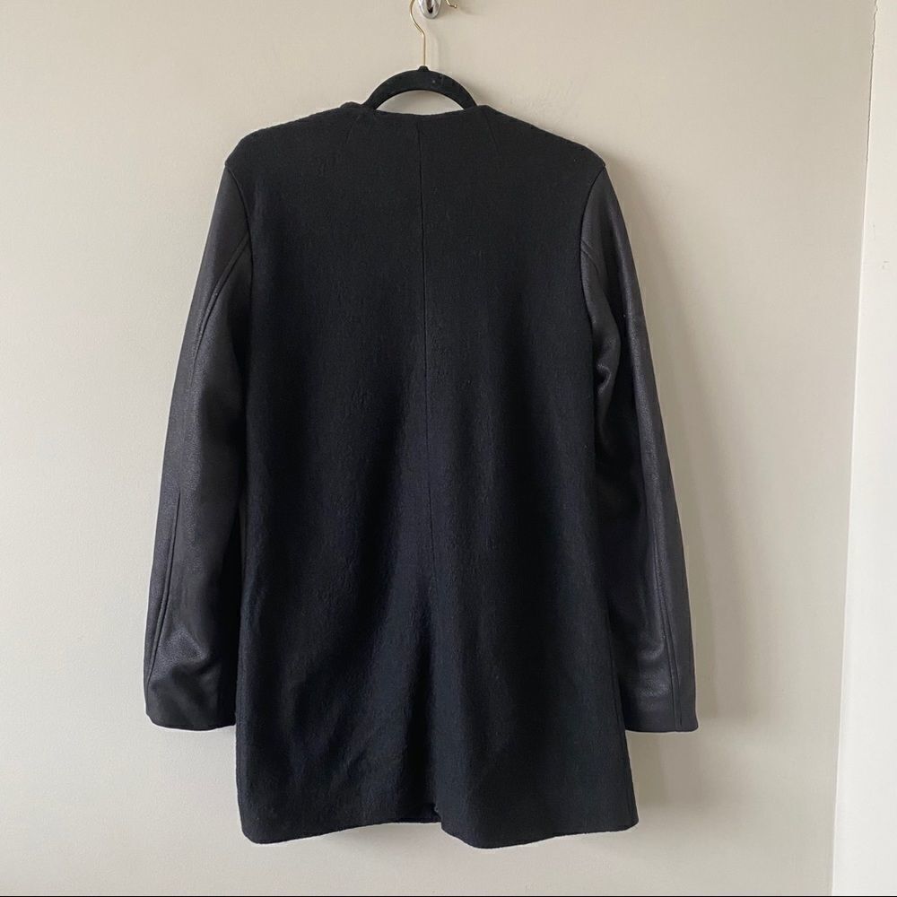 Nwot- Twik-wool Blend Two Tone Suede Sleeve Coat - Picture 3 of 10